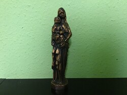 Mária gyermekkel, bronz bevonatú szobor