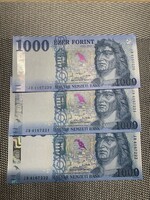 Sorszámkövető hajtatlan 1000.- Ft-os Bankjegy 2021-es
