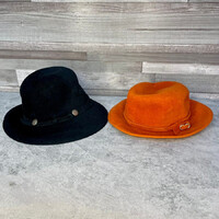 Sapka és Kalap Ktsz. fekete-narancs kalap szett