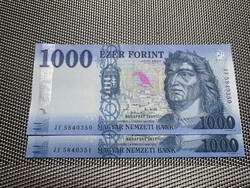 Sorszámkövető hajtatlan 1000.- Ft -os Bankjegy 2021-es