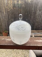 Matt, csiszolt üveg cukortartó vagy bonbonier.