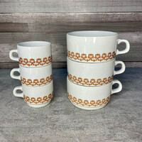 Alföldi mintás porcelán csésze, bögre szett