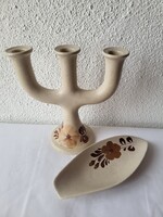 Vintage, Gránit gyertyatartó + dísztál szett