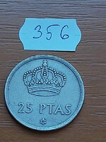 SPANYOL 25 PESETA 1975 (80) Juan Carlos I, CUNI,  356.
