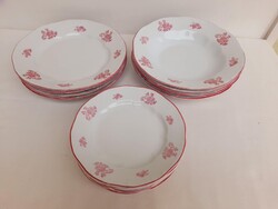 Gyonyoru rozsaszin viragmintas Zsolnay tanyerkeszlet