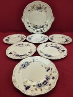 Zsolnay búzavirág mintás süteményes készlet