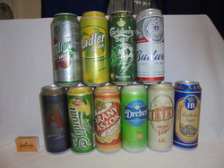 Tíz darab rerto sörösdoboz 1980-tól - együtt - Carlsberg UEFA 2004, Ménesi, Dreher, Atkaria, Hofbrau