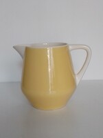Vintage retro sárga krém mázas fajansz kerámia kiöntő tejes kávés teás kancsó 14 cm 1,1 liter