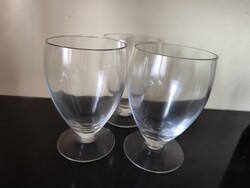 3 db rövid talpas üvegpohár