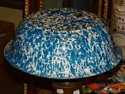 ANTIK ZOMÁNCOS KÉK MÁRVÁNY MINTÁS  LAVÓR MOSDÓ TÁL PARASZTI KERTI NOSZTALGIA DEKOR