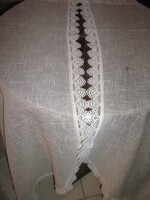 Gyönyörű vintage stílusú csipkés szélű vitrázs függöny pár