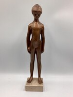 R. Kiss Lenke: Kislány akt bronz szobor