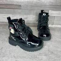 Minnie Mouse fekete lakk kislány bokacsizma 26