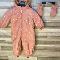 H&M mályva színű bélelt kislány overál kesztyűvel 86