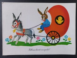 Régi grafikus rajzos képeslap Boór Vera  Kellemes  Húsvéti Ünnepeket!