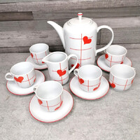 Alföldi porcelán Hungary szívecskés kávés készlet
