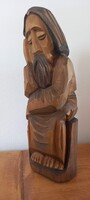 Kis fa faragvány, faszobor, ~22 cm magas