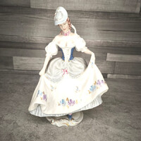 Cseh Royal Dux jellegű női antik porcelán szobor