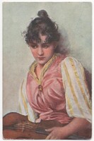 Régi Zsáner Képeslap, Cigánylány