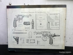 Karl Drassler Grafika M98 Tipusú Osztrák Revolver Rajza sorszámozott , aláírt 200/105 példány