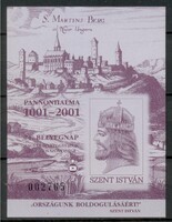 2001 - Pannonhalma 1001-2001 - lila emlékív