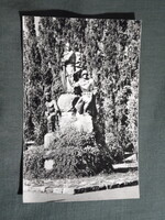 Képeslap,Pécs, Komlói út, Hősök tere, Bányász emlékmű látkép,részlet,1963-