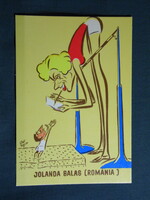 Képeslap,VII. Atlétikai E. B. Budapest,Szepes Béla gafika,Jolanda Balas,sportpropaganda,1966