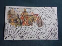 Képeslap,litho,Millenniumi,Hunyadi János,magyar kormányzó hadvezér ,Könyvnyomda Bp. kiadás ,1896-