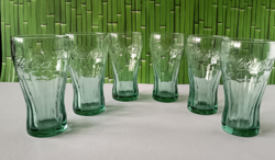 6 DB ZÖLD COCA COLA ÜVEG POHÁR KÉSZLET