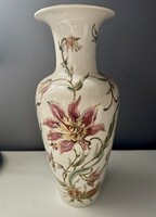 Zsolnay Pécs kézzel festett porcelán váza 34 cm, hibátlan állapot