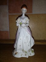 Stipo dorohoi lány rózsával 25 cm hibátlan porcelán figura szobor