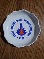 Zsolnay DDGÁZ Baranya megyei üzemigazgatóság Pécs. Porcelán hamutartó, hamutál, tálka. Jelzett