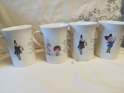 Angol porcelán bögre, a  holland gyermekkönyvekből,  Annie M.G. Schmidt Floddertje és Plu