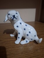 Porcelán dalmata kutya, kutyus. 16,3 cm. Jelzett