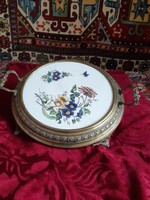 Régi  asztalközép   Porcelán betét