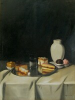 Murin Vilmos : Süteményes csendélet