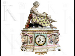 Exclusive Meissen Porcelain Fireplace Clock – The Allegory of Music (End of 19th Century)