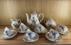 Zsolnay búzavirág mintás kávéskészlet