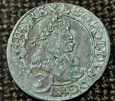 I. LIPÓT , Leopold 3 krajcár 1664. TOPP DB . Ag ezüst.  F2026