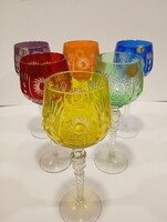 6 darabos , kristály pohár készlet.