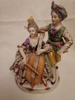 Német Lippelsdorfi, Wagner & Apel, GDR porcelán zenész pár