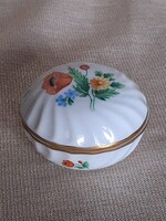 Herendi ritka pipacs mintás ékszertartó, bonbonier