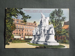 Képeslap,Budapest,Vörösmarty szobor a Gizella téren,1916-
