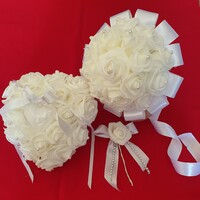Wedding mcs06 - bridal bouquet, ring cushion, groom's pin - foam rose set