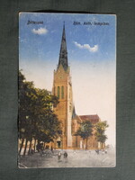 Képeslap,Bátaszék,Róm. kat templom látkép,részlet,1926-