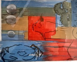 Collector's Rarity! István Farkas: Sous-marin rouge (Red Sea Floor) from the Correspondance Folder