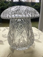 Kristály bonbonier , keksztartó gomba formájú