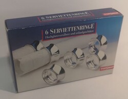 Vintage 6 db-os Ezüstözött szalvétagyűrű készlet (Made in Germany)