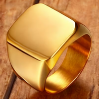 + videó. !!  Nemes acél 18 karátos arannyal galvanizált férfi gyűrű.