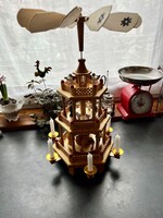 Három emeletes karácsonyi Betlehemes fa forgó piramis